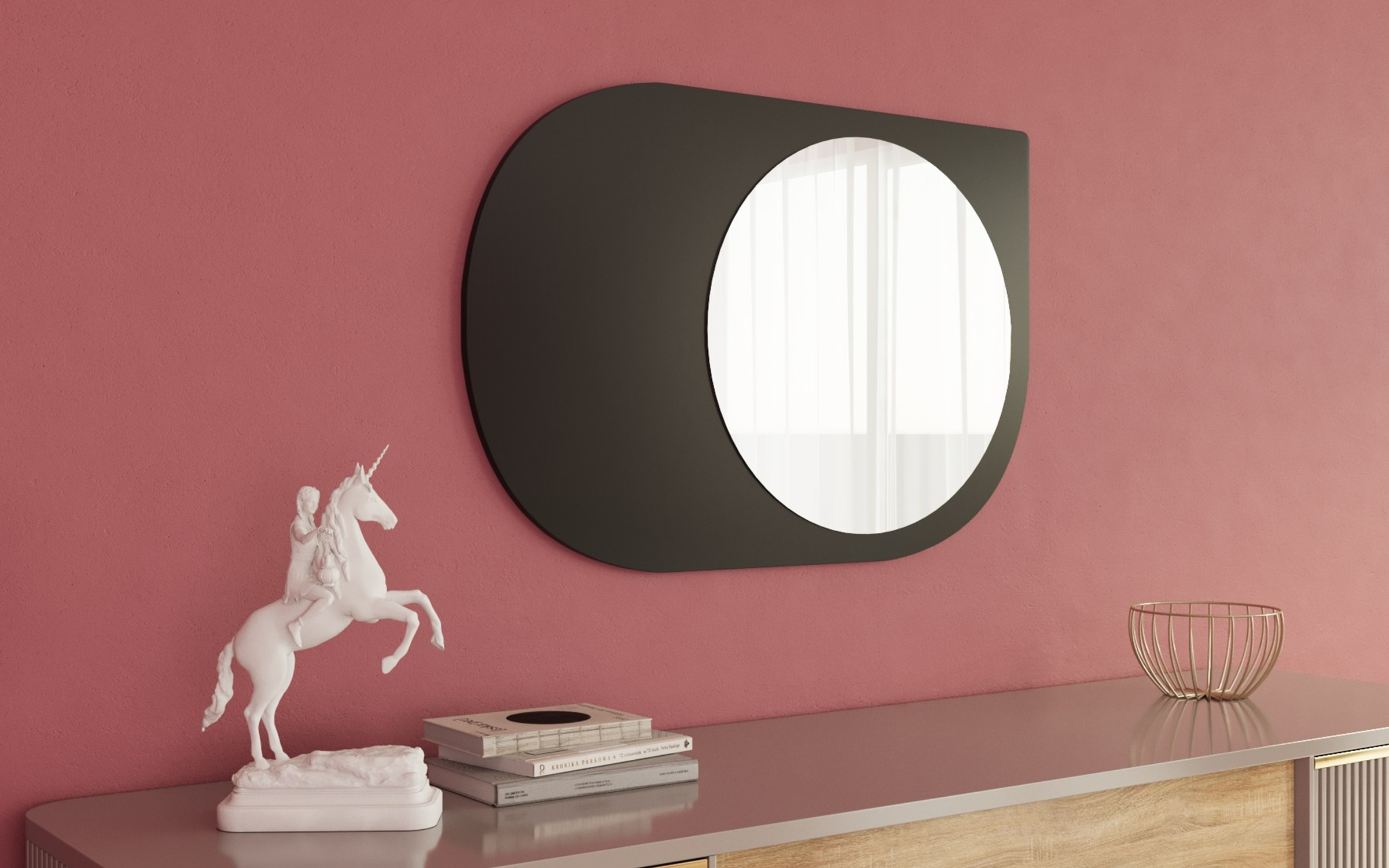 Mirror 60/90 cm Pubble, black  2